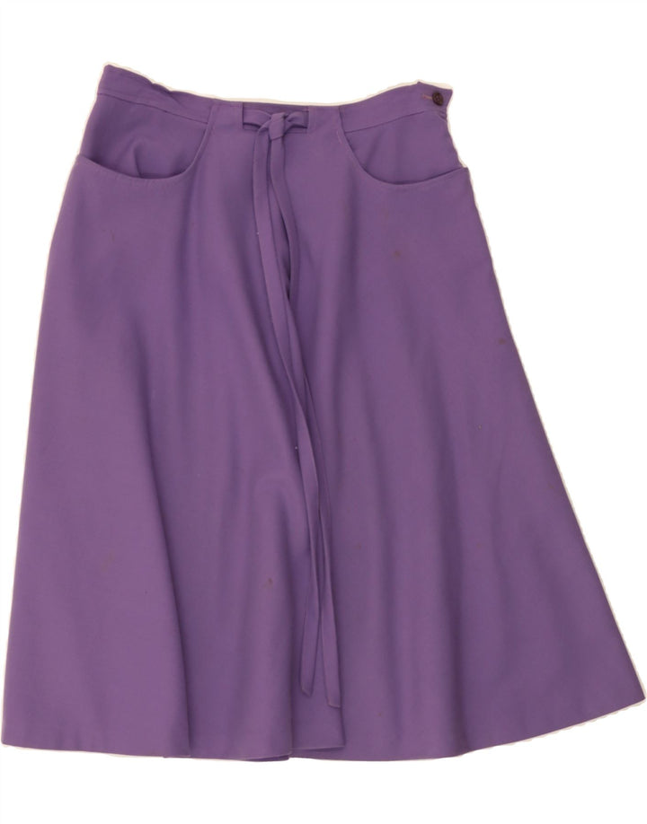 VINTAGE Womens A-Line Skirt IT 44 Medium W28  Purple Wool Vintage Vintage and Second-Hand Vintage from Messina Hembry 