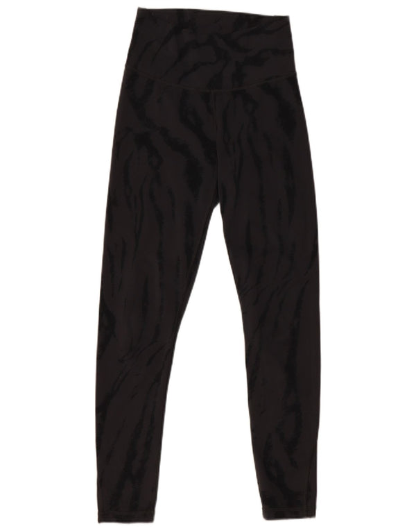 Leggings Adidas Aeroready da donna UK 8/10 Piccola stampa animalier nera