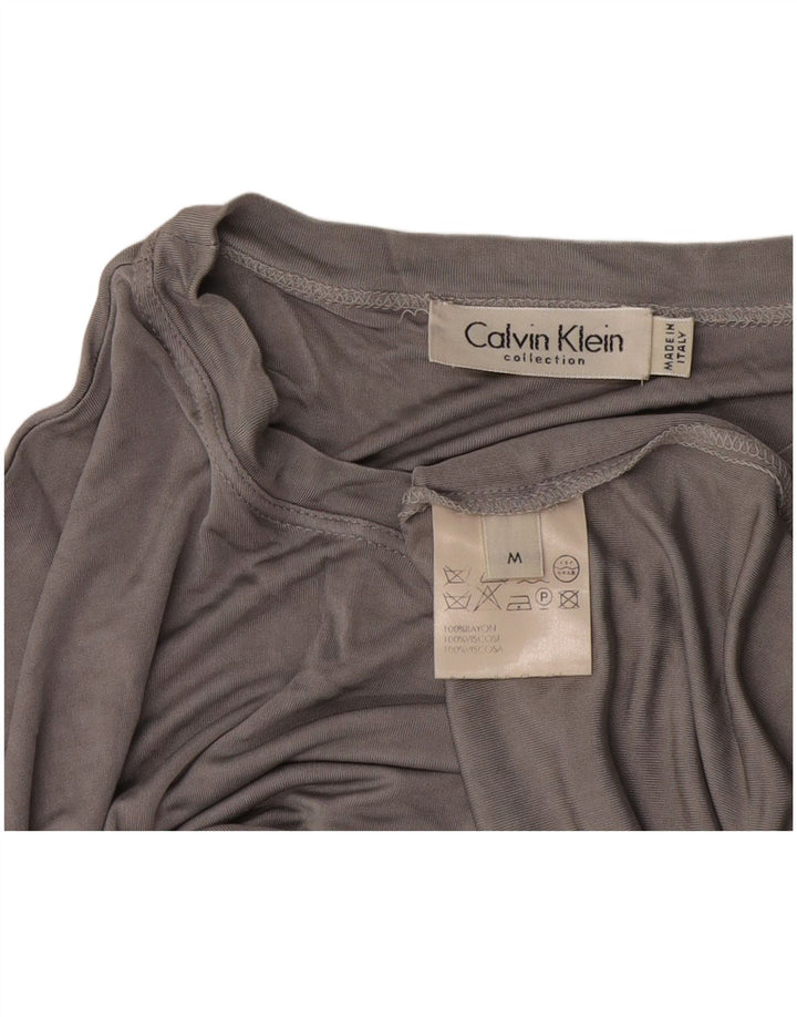 Maglietta corta da donna Calvin Klein Top UK 14 Rayon grigio medio