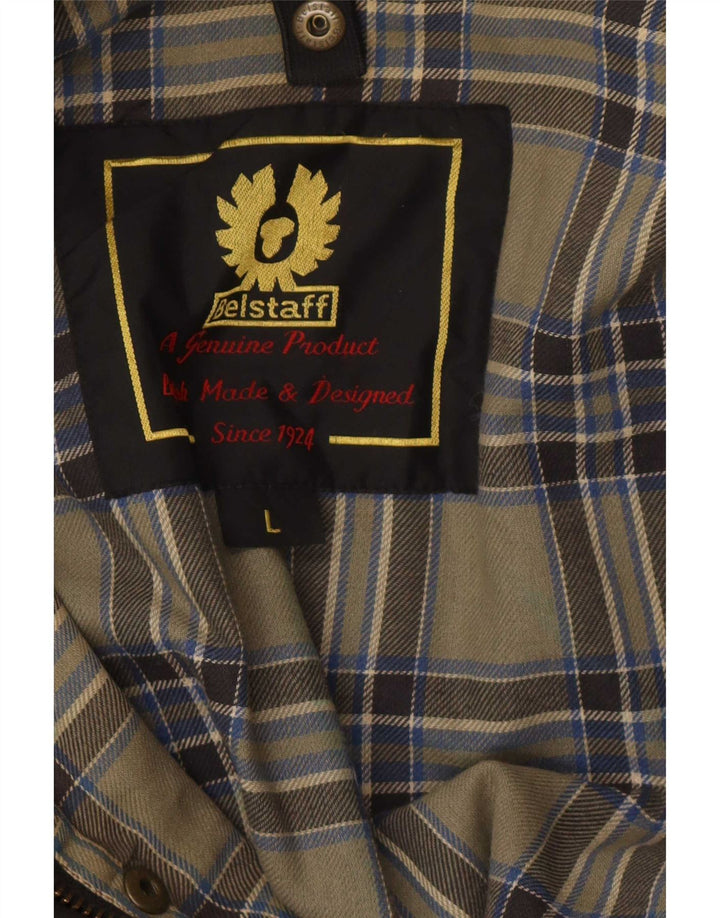 Giacca da uomo in cotone cerato Belstaff UK 40 grande cotone marrone