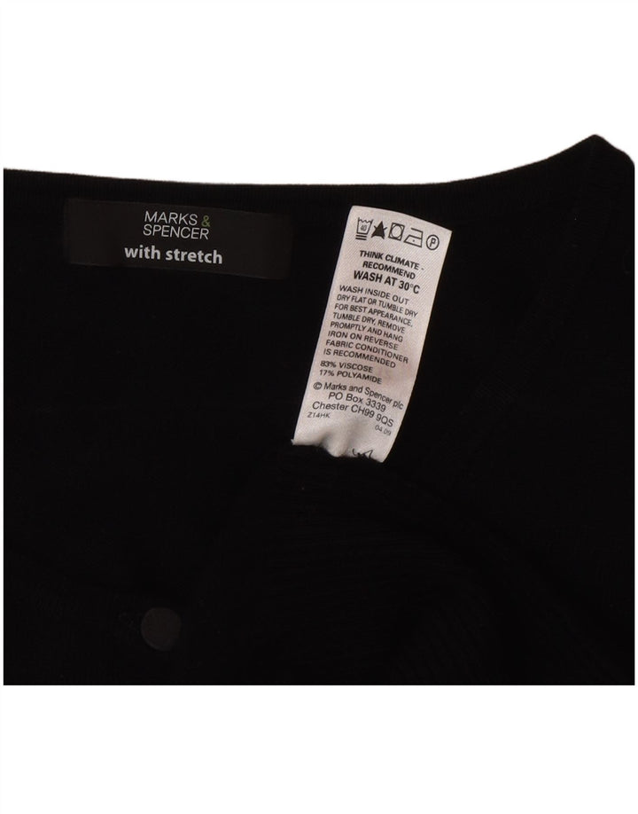 Maglione cardigan da donna Marks & Spencer UK 12 viscosa nera media