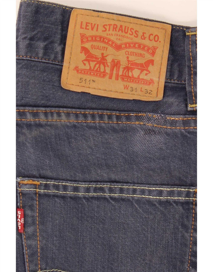 Levi's Uomo 511 Slim Jeans W31 L32 Blu Navy Cotone