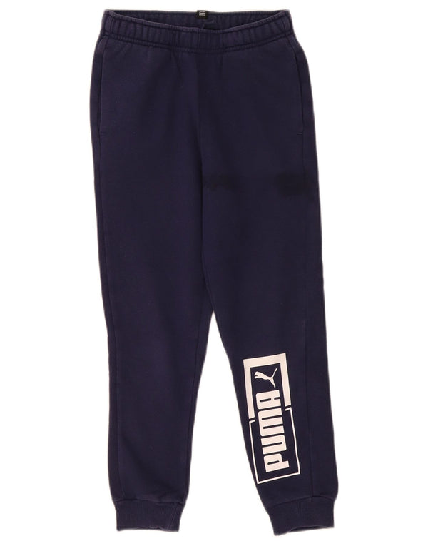 Pantaloni da tuta con grafica Puma da ragazzo, pantaloni da jogging, 9-10 anni, blu navy