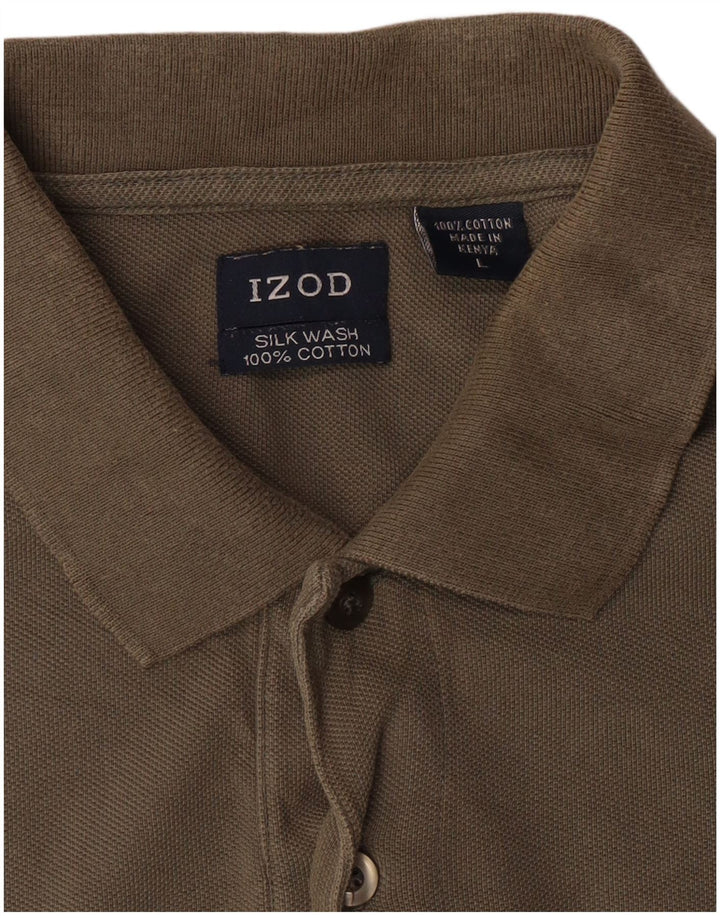 Polo da uomo Izod grande in cotone kaki
