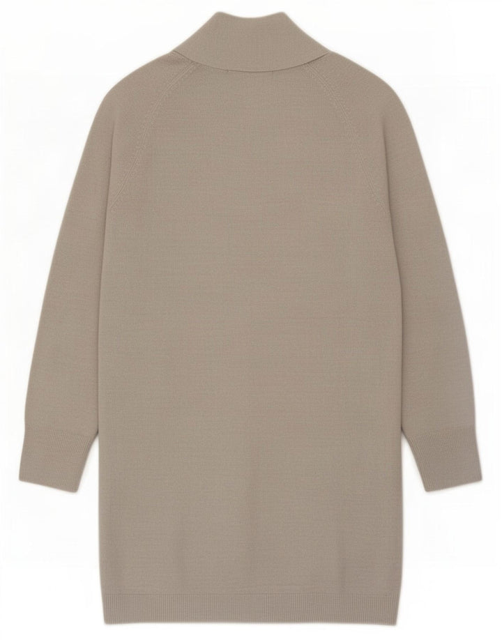 Maglione cardigan lungo da donna Marks & Spencer UK 10 piccolo acrilico argento