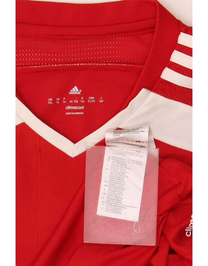 T-shirt grafica Adidas da bambino 13-14 anni XL rossa in poliestere