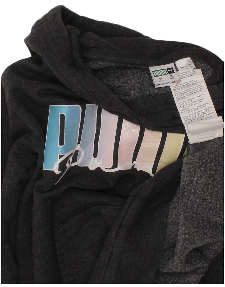 Felpa con cappuccio grafica per ragazze PUMA 6-7 anni piccola in cotone grigio