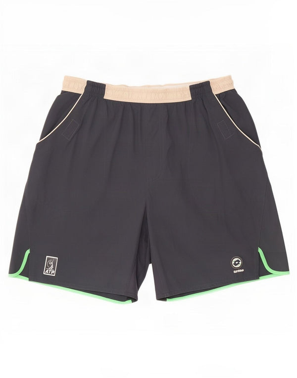 Pantaloncini sportivi da uomo Lotto grigio medio color block