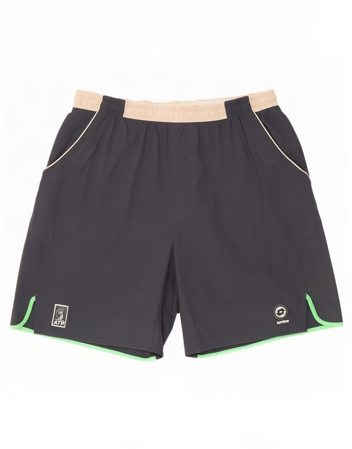 Pantaloncini sportivi da uomo Lotto grigio medio color block