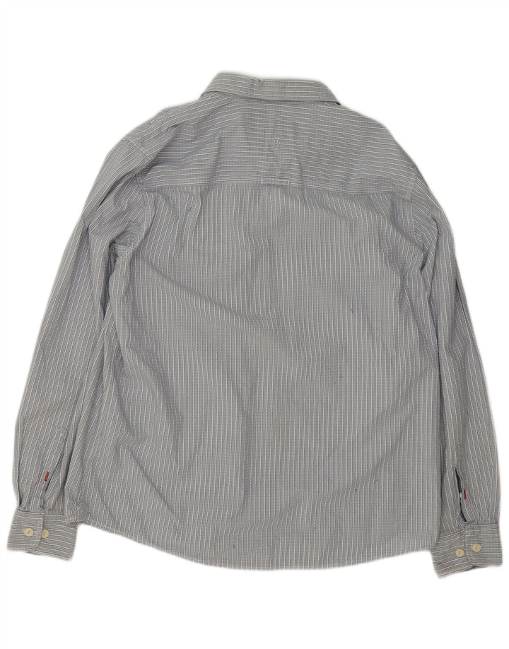 FAT FACE Camicia da uomo classica vestibilità XL in cotone gessato grigio