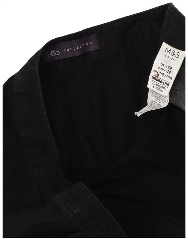 Pantaloncini chino da donna MARKS & SPENCER UK 14 Large W34 cotone nero