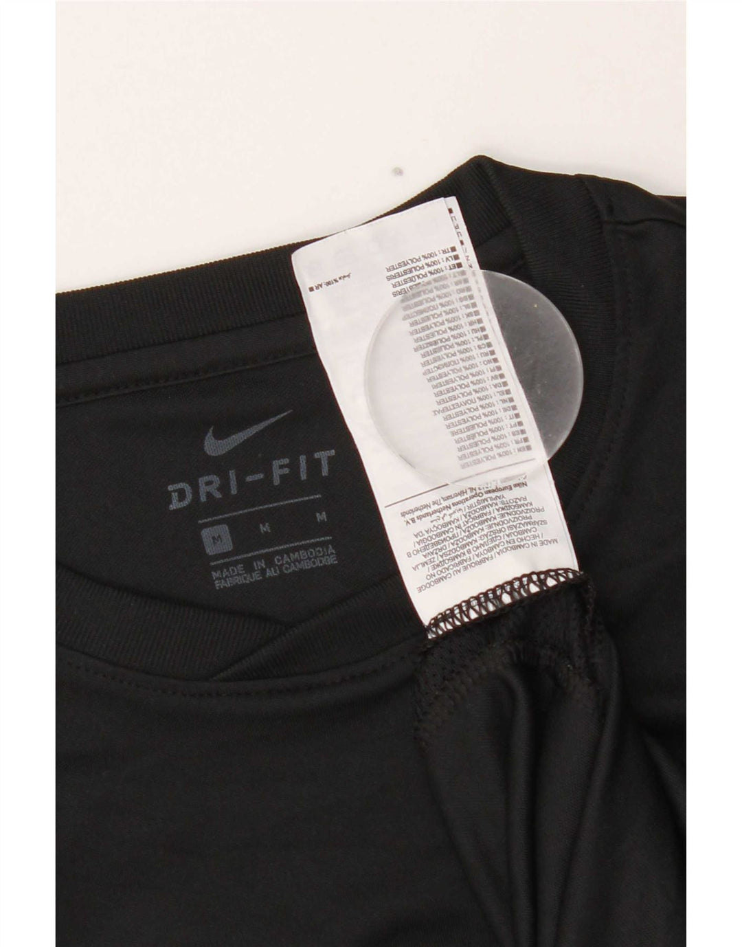 T-shirt Nike da uomo Dri Fit, top in poliestere nero medio