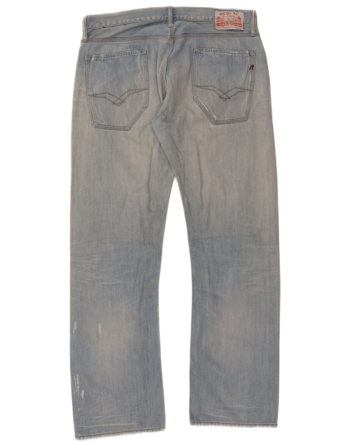 REPLAY Jeans dritti da uomo W36 L34 cotone blu