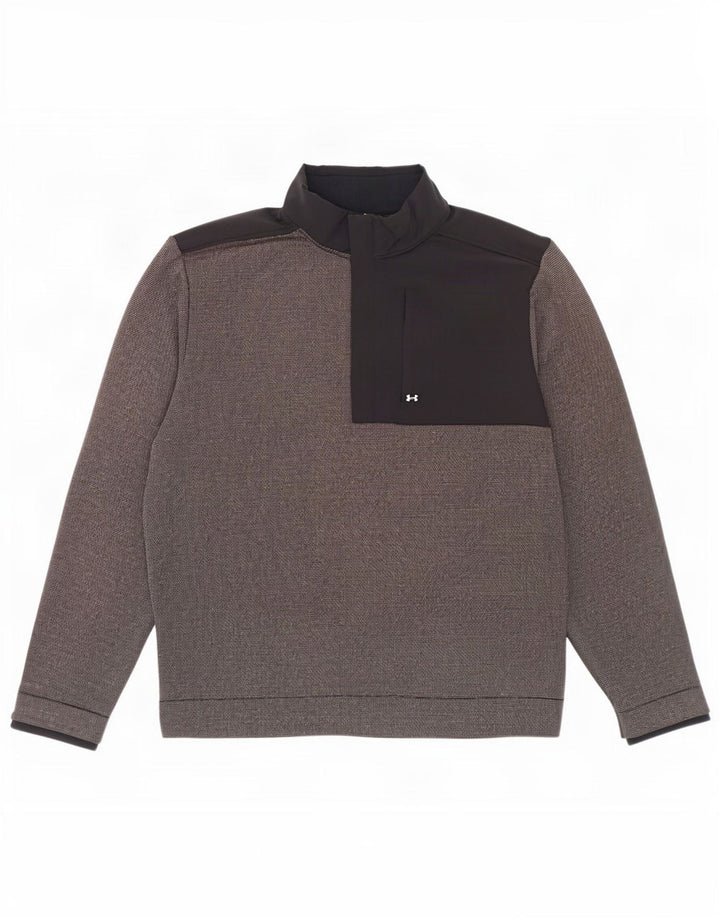 Felpa con zip da uomo Under Armour Maglione grande grigio Colourblock