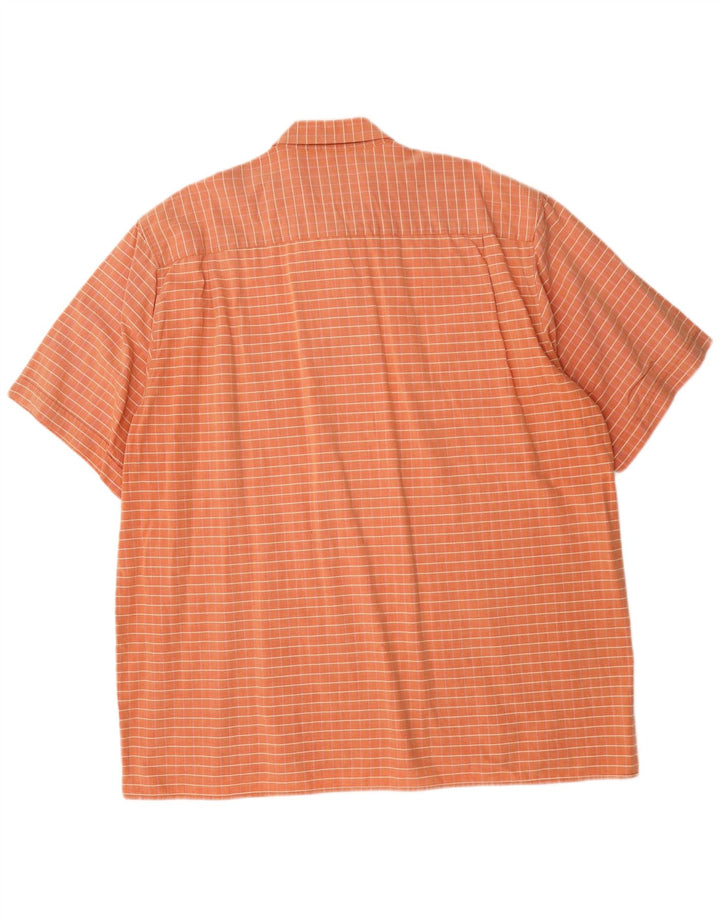 ENGBERS Camicia pullover da uomo a maniche corte taglia 45/46 2XL a quadri arancioni