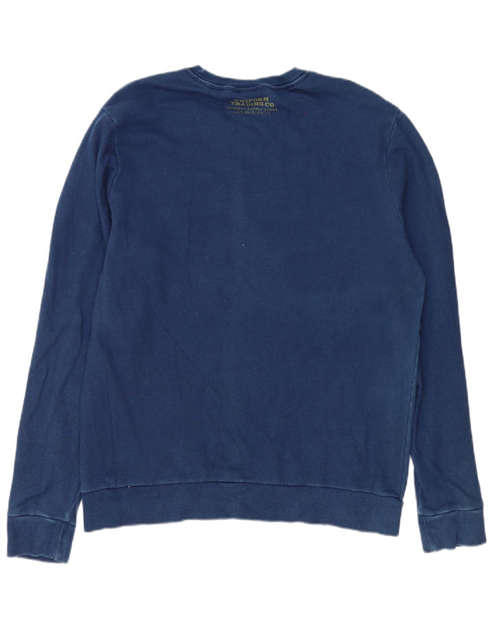 Felpa grafica da uomo Superdry Jumper XL blu navy in cotone