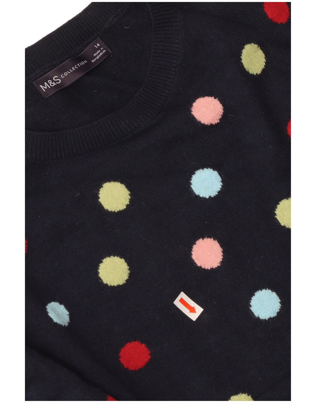 MARKS & SPENCER Maglione maglione girocollo da donna UK 14 Medio Blu navy