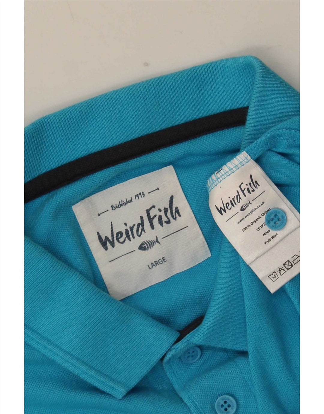 Polo da uomo Weird Fish grande in cotone blu