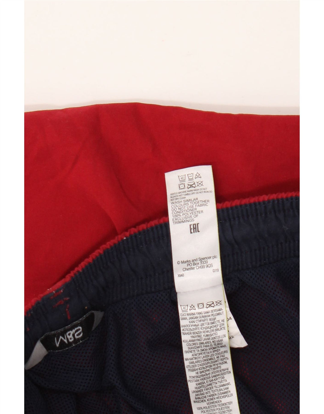 Pantaloncini da bagno da uomo Marks & Spencer grandi rossi in poliestere