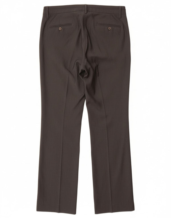 MASSIMO DUTTI Pantaloni da abito dritti da donna EU 38 Small W28 L33 Lana grigia