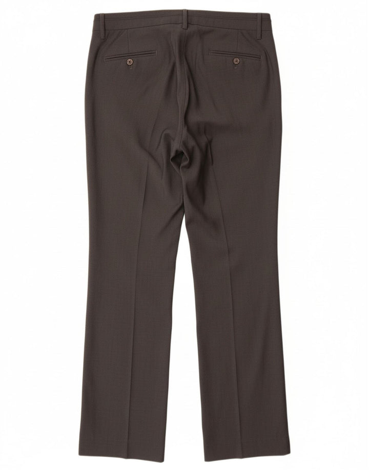 MASSIMO DUTTI Pantaloni da abito dritti da donna EU 38 Small W28 L33 Lana grigia