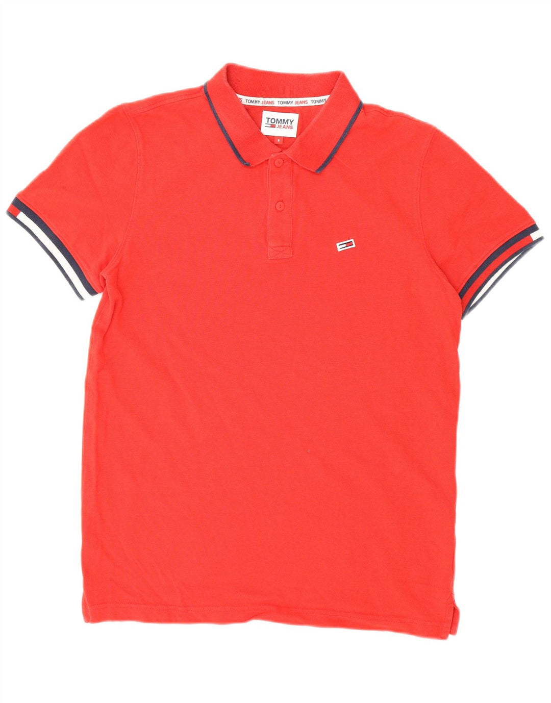 Polo da uomo Tommy Hilfiger piccola in cotone rosso