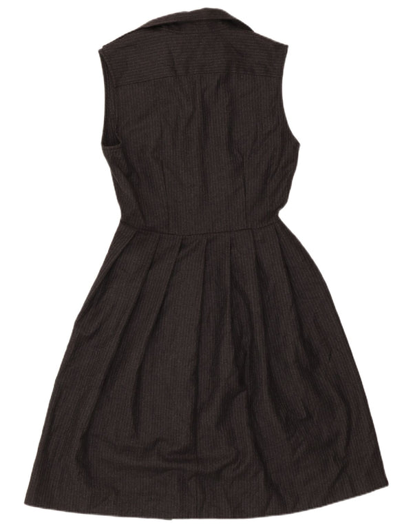 New York Industrie Womens Shirt Dress IT 42 Medium Grey Pinstripe