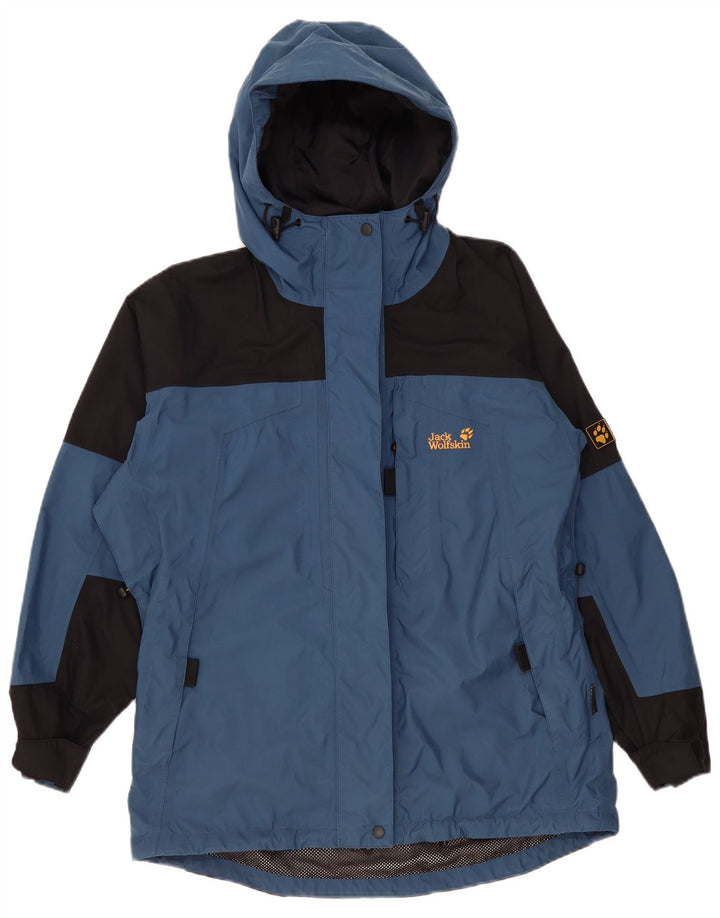 Giacca a vento con cappuccio da donna Jack Wolfskin UK 12 Blu medio