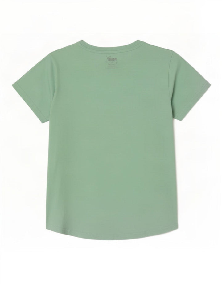 Puma T-shirt grafica da donna Top UK 10 Small Verde Poliestere