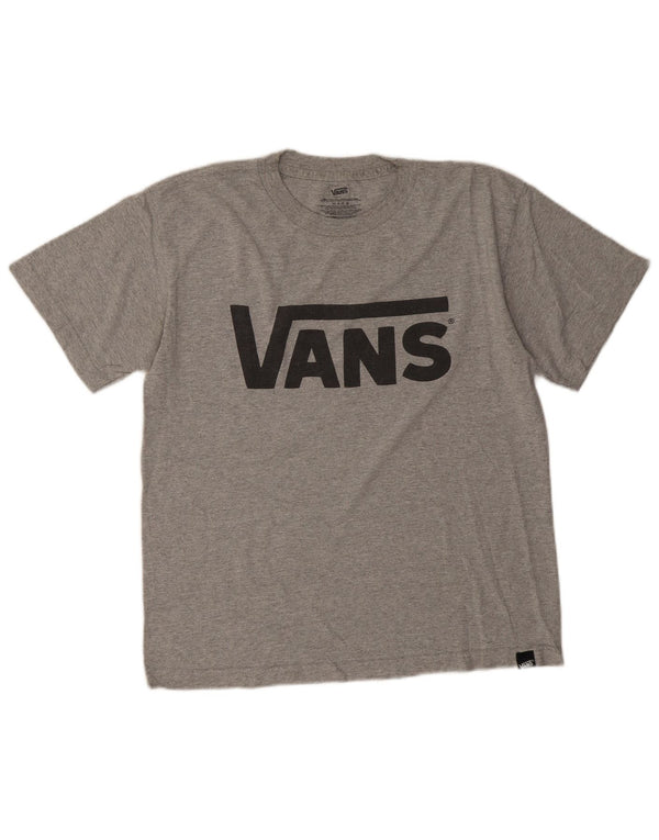 T-shirt grafica da ragazzo Vans Top 14-15 anni XL in cotone grigio