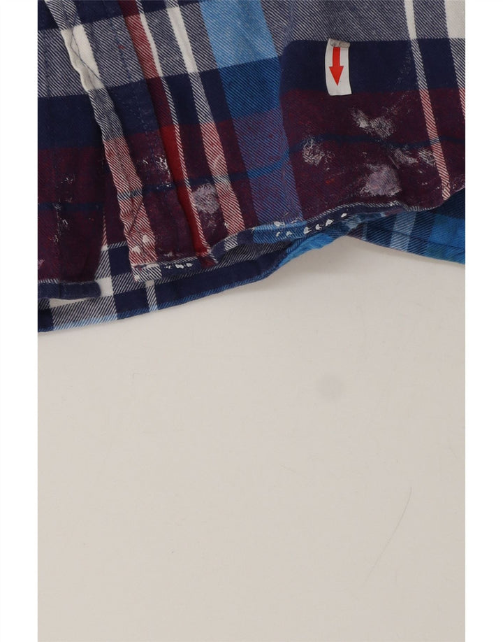 Quiksilver Camicia da uomo in flanella con cappuccio, grande motivo a quadri multicolore