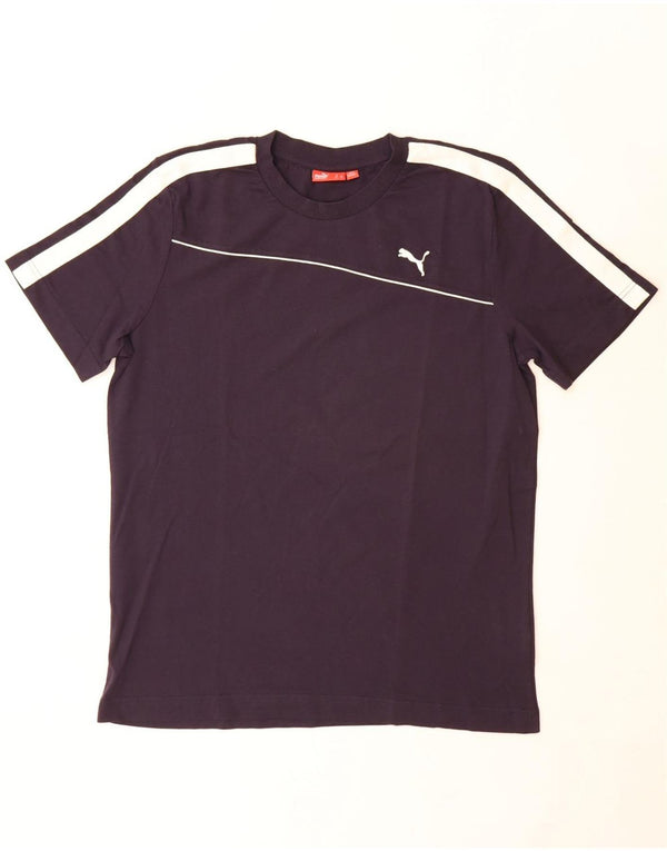 T-shirt da uomo Puma Top Large in cotone color block blu navy