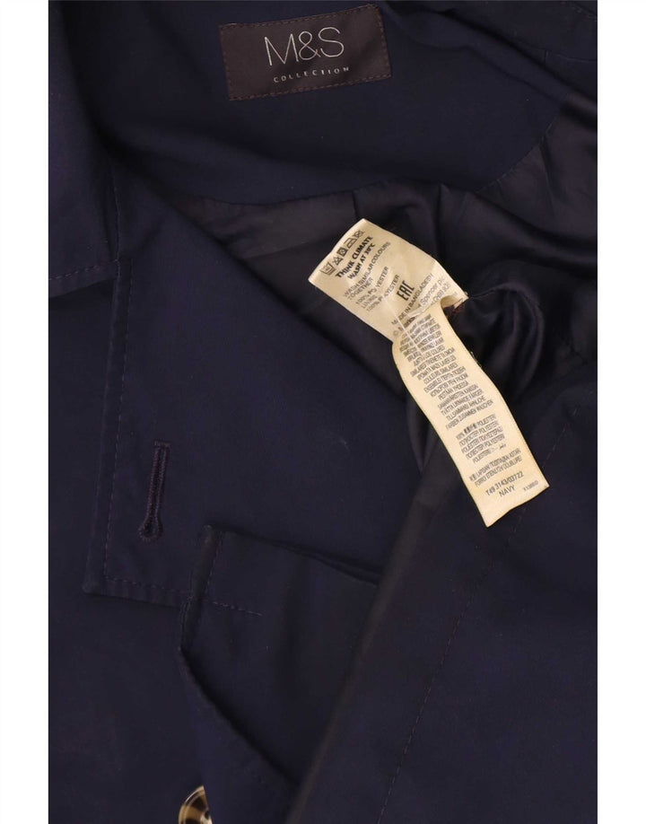 Trench corto da donna Marks & Spencer UK 14 grande poliestere blu navy