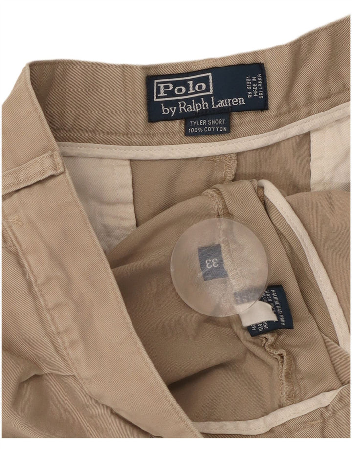POLO RALPH LAUREN Pantaloncini chino con pegging da uomo W33 Cotone beige medio