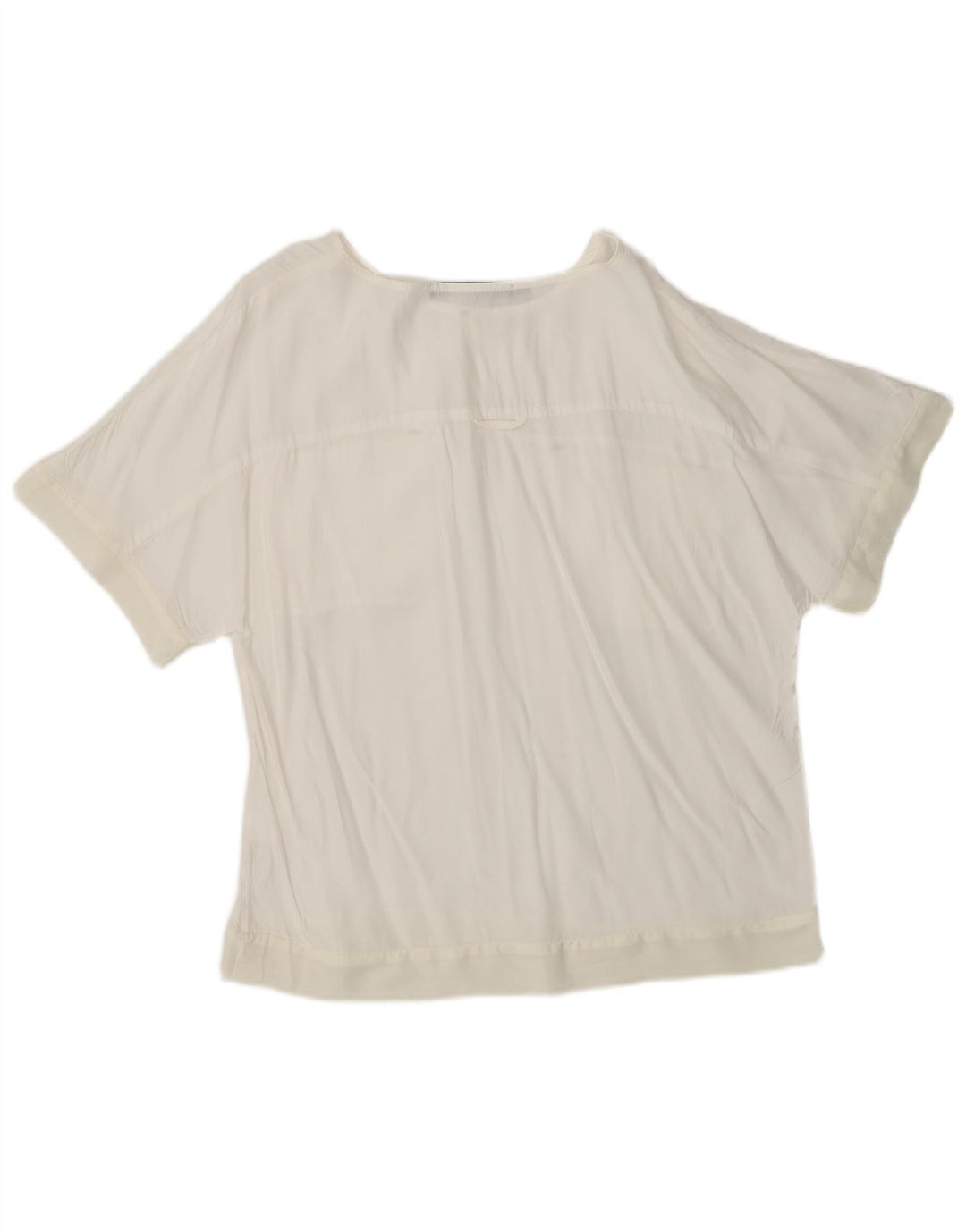 Top Blusa Donna ZARA UK 6 XS Viscosa Bianca
