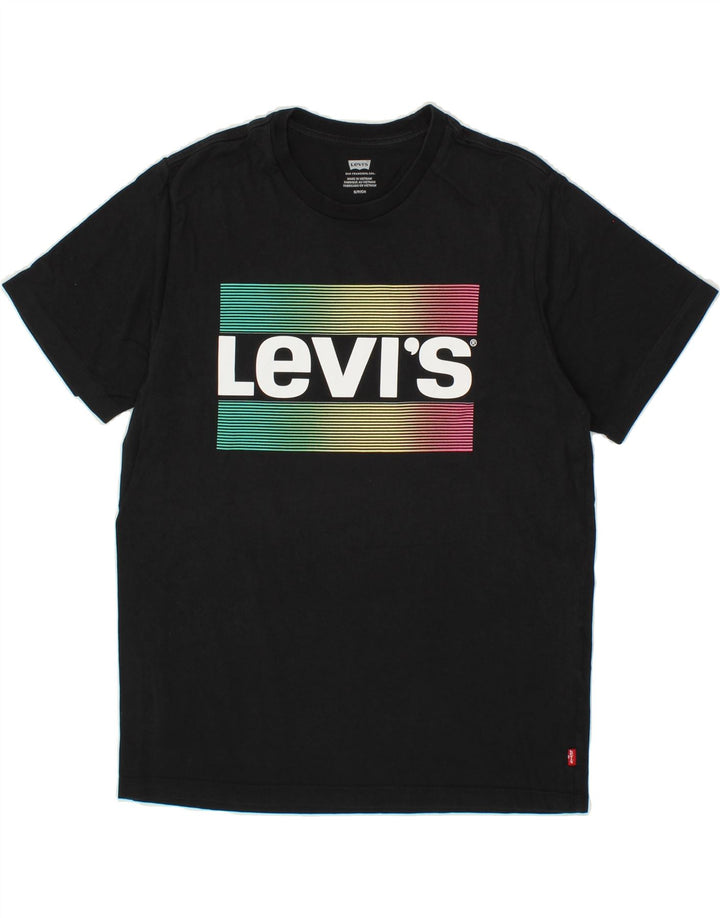 LEVI'S Mens Graphic T-Shirt Top Small Black Cotton Vintage Levi's and Second-Hand Levi's from Messina Hembry 