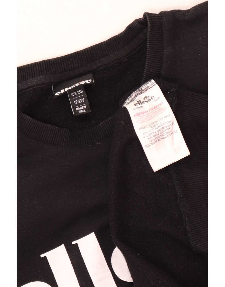 Felpa grafica da bambino Ellesse, 12-13 anni, in cotone nero