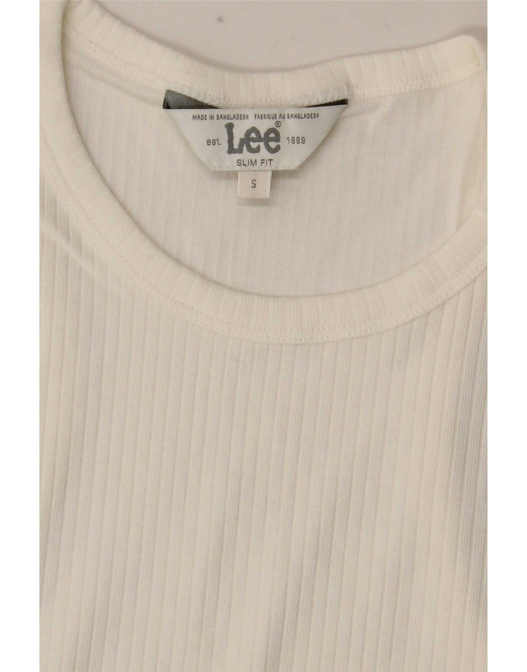 Canottiera corta slim fit da donna Lee UK 8 piccola bianca