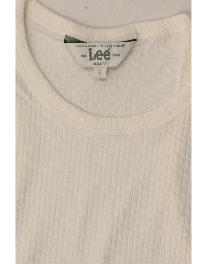 Canottiera corta slim fit da donna Lee UK 8 piccola bianca