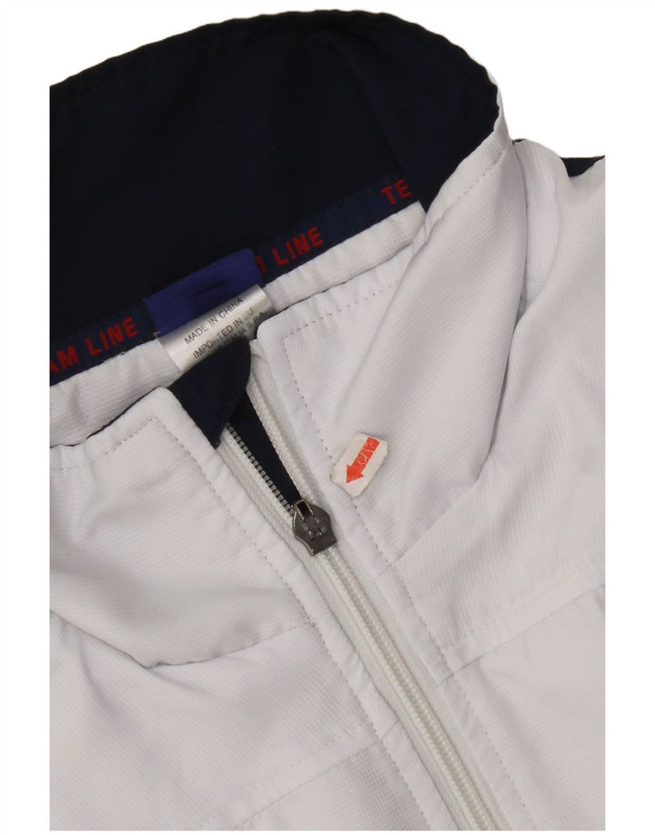 Giacca da tuta da uomo ASICS, giacca in poliestere color block bianco medio