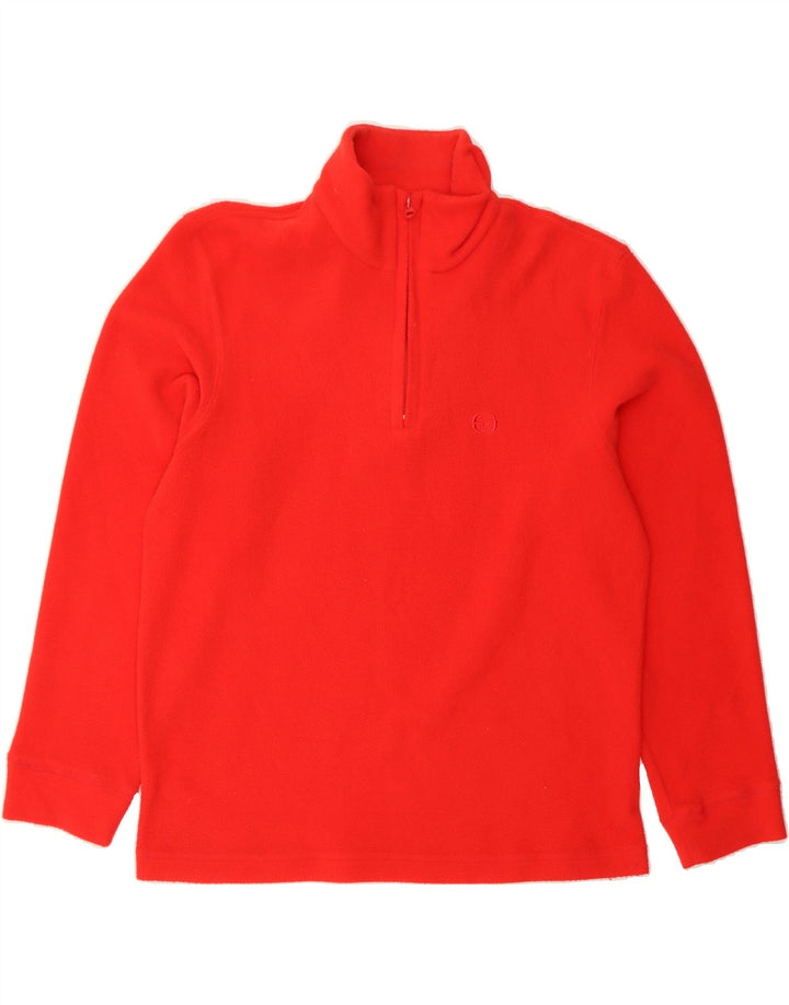 SERGIO TACCHINI Mens Zip Neck Fleece Jumper Large Red Vintage Sergio Tacchini and Second-Hand Sergio Tacchini from Messina Hembry 