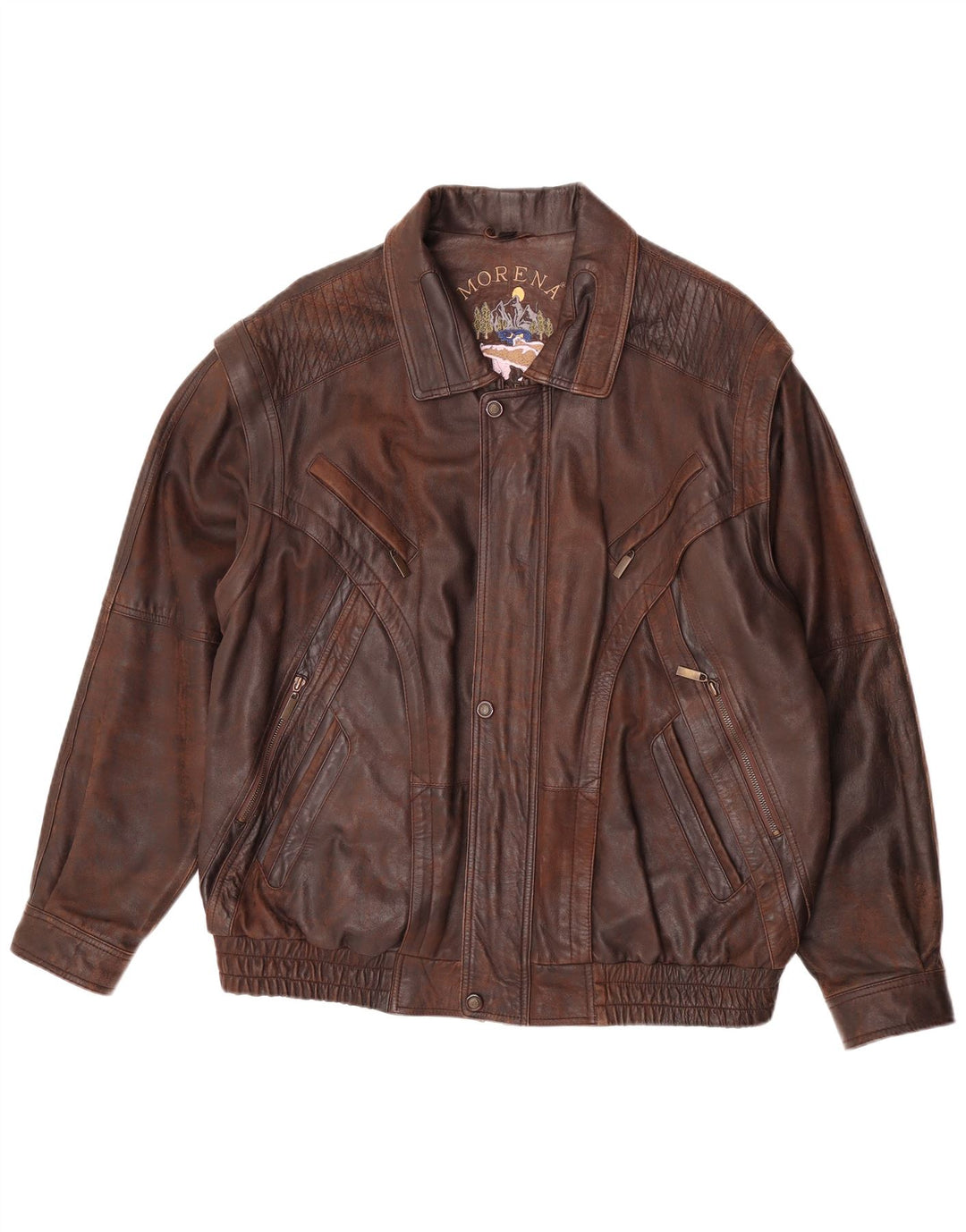 Giacca in pelle da uomo Morena UK 46 3XL Pelle marrone