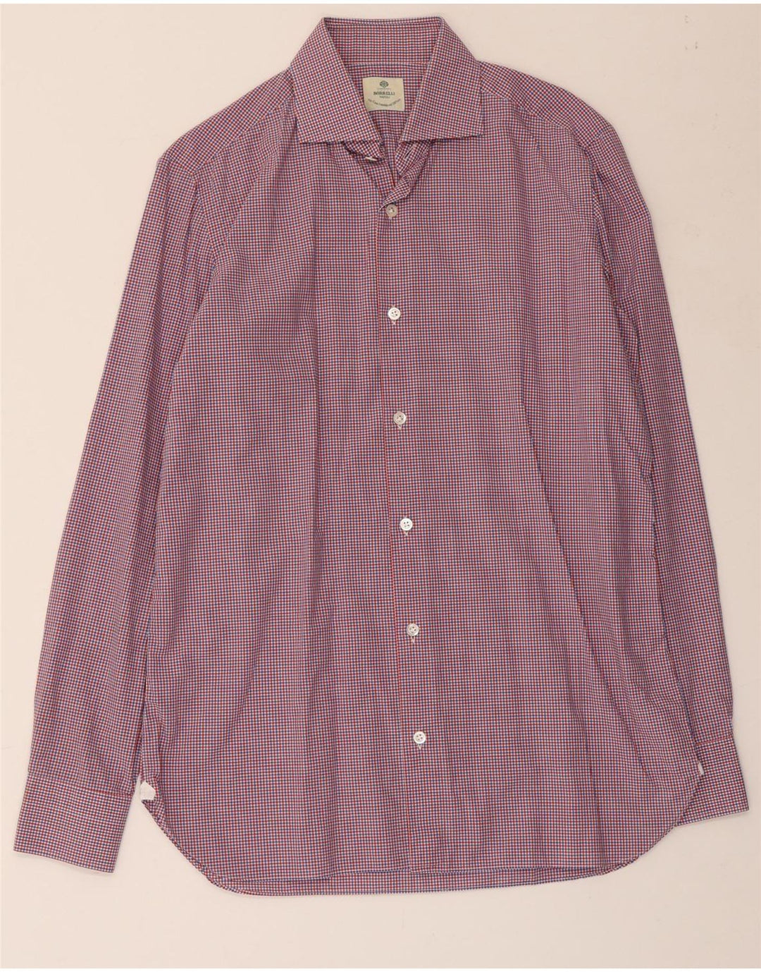 Camicia da uomo BORRELLI taglia 39 15 1/2 cotone a quadri multicolore medio