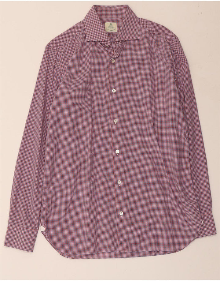 Camicia da uomo BORRELLI taglia 39 15 1/2 cotone a quadri multicolore medio