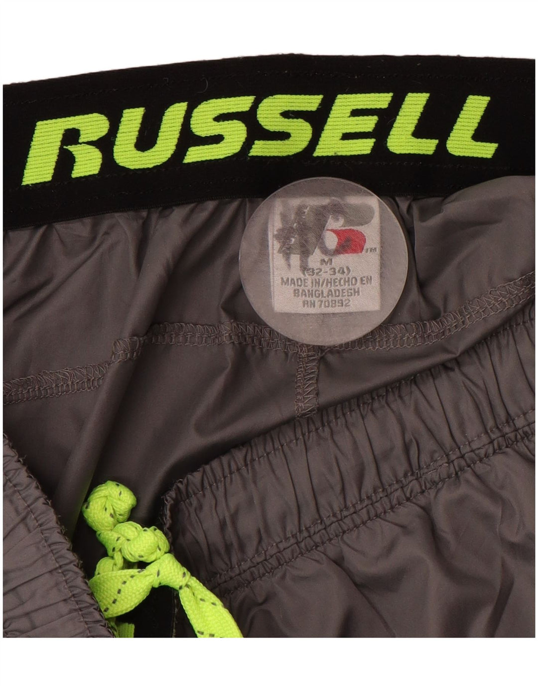 RUSSELL ATHLETIC Mens Tracksuit Trousers Medium Grey Colourblock Polyester