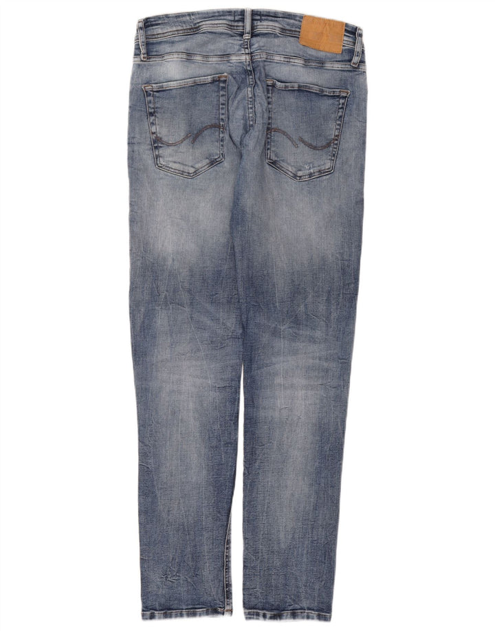 Jack & Jones Uomo GLENN Jeans slim effetto consumato W32 L32 cotone blu