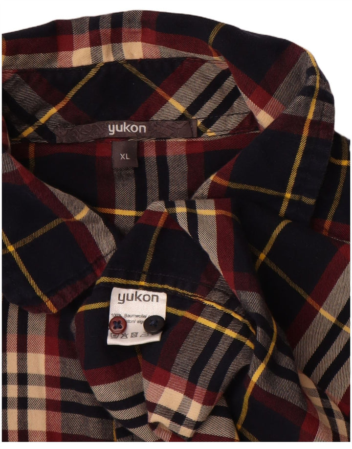 Camicia da uomo in flanella Yukon XL in cotone a quadri multicolore