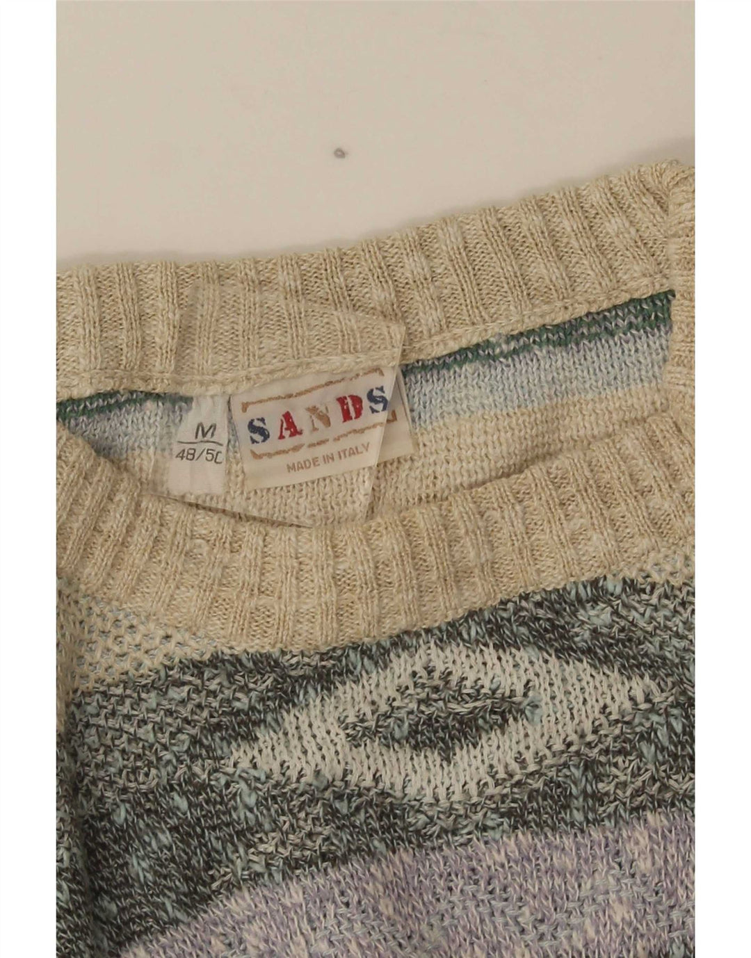 Maglione vintage da uomo girocollo IT 48/50 medio multicolore