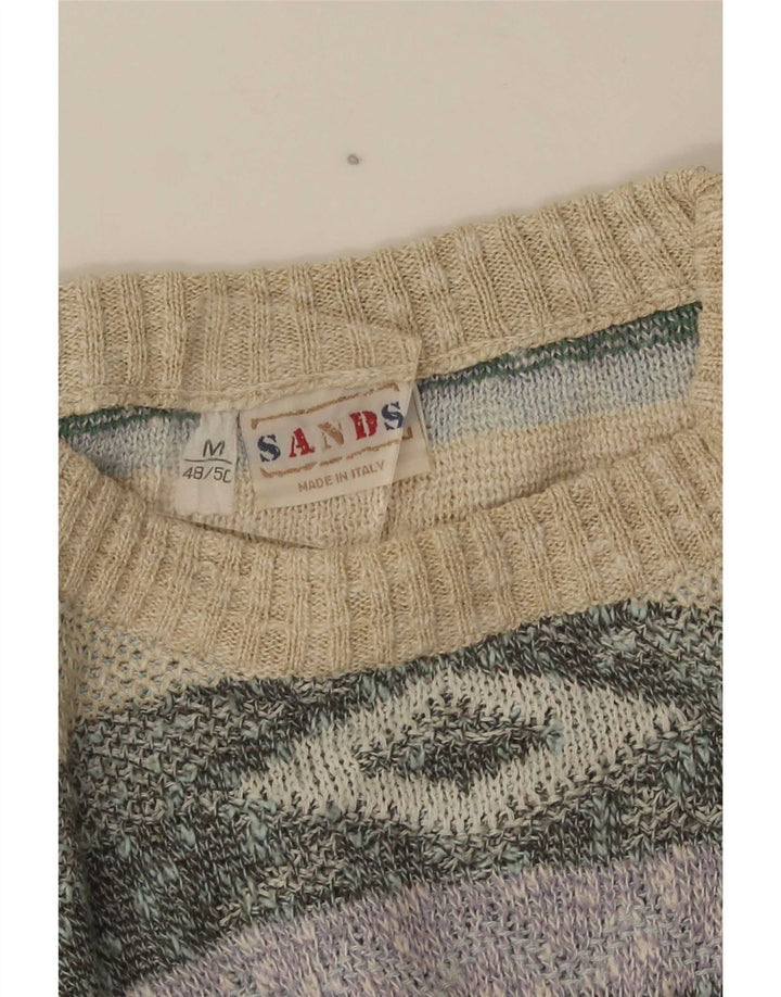 Maglione vintage da uomo girocollo IT 48/50 medio multicolore