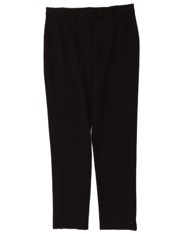 Pantaloni da abito a vita alta da donna Marks & Spencer UK 14 Large W32 L29 Nero